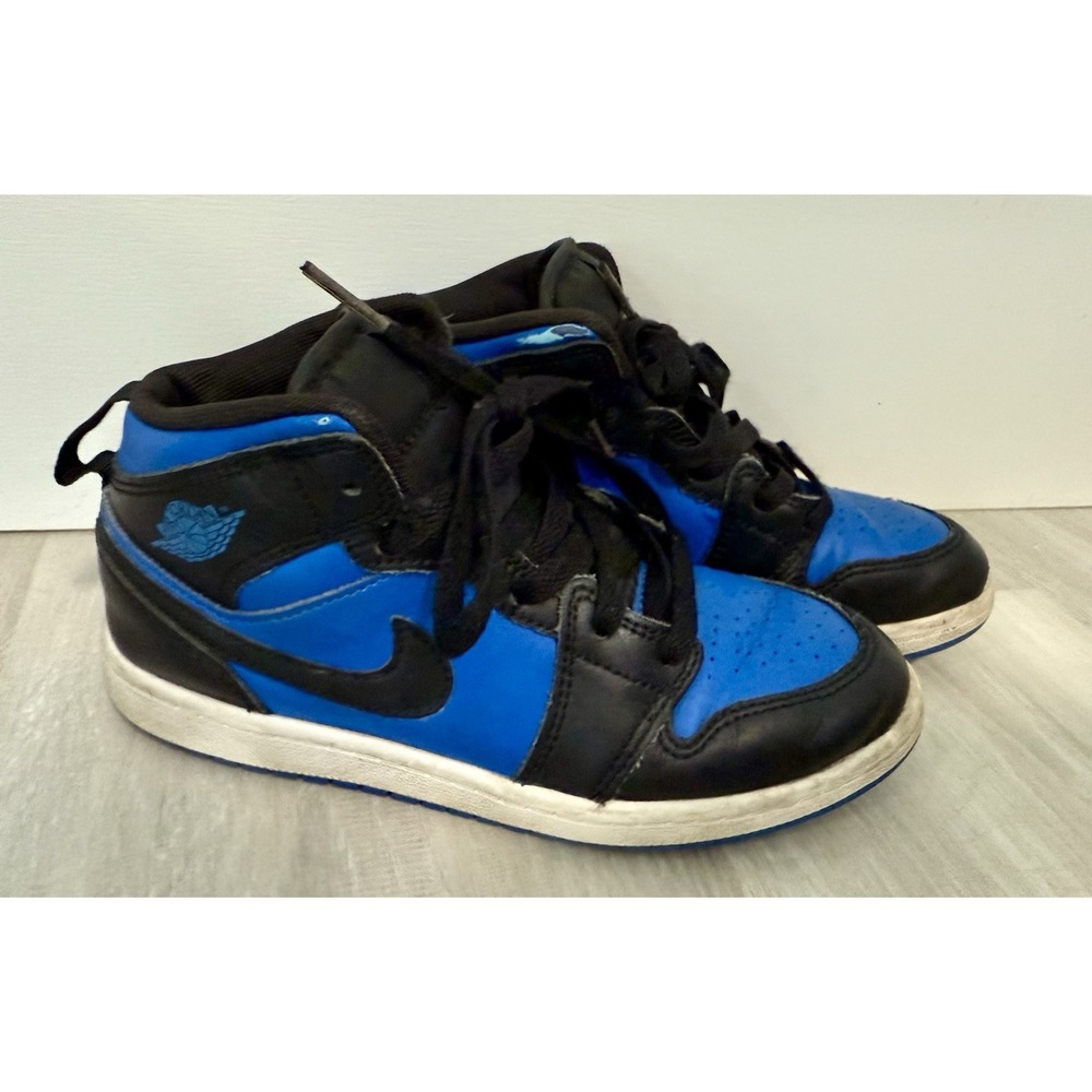 Jordan Air Jordan 1 Mid Kids‎ 2Y Black Hyper Royal Good DQ8424-042 Sneakers